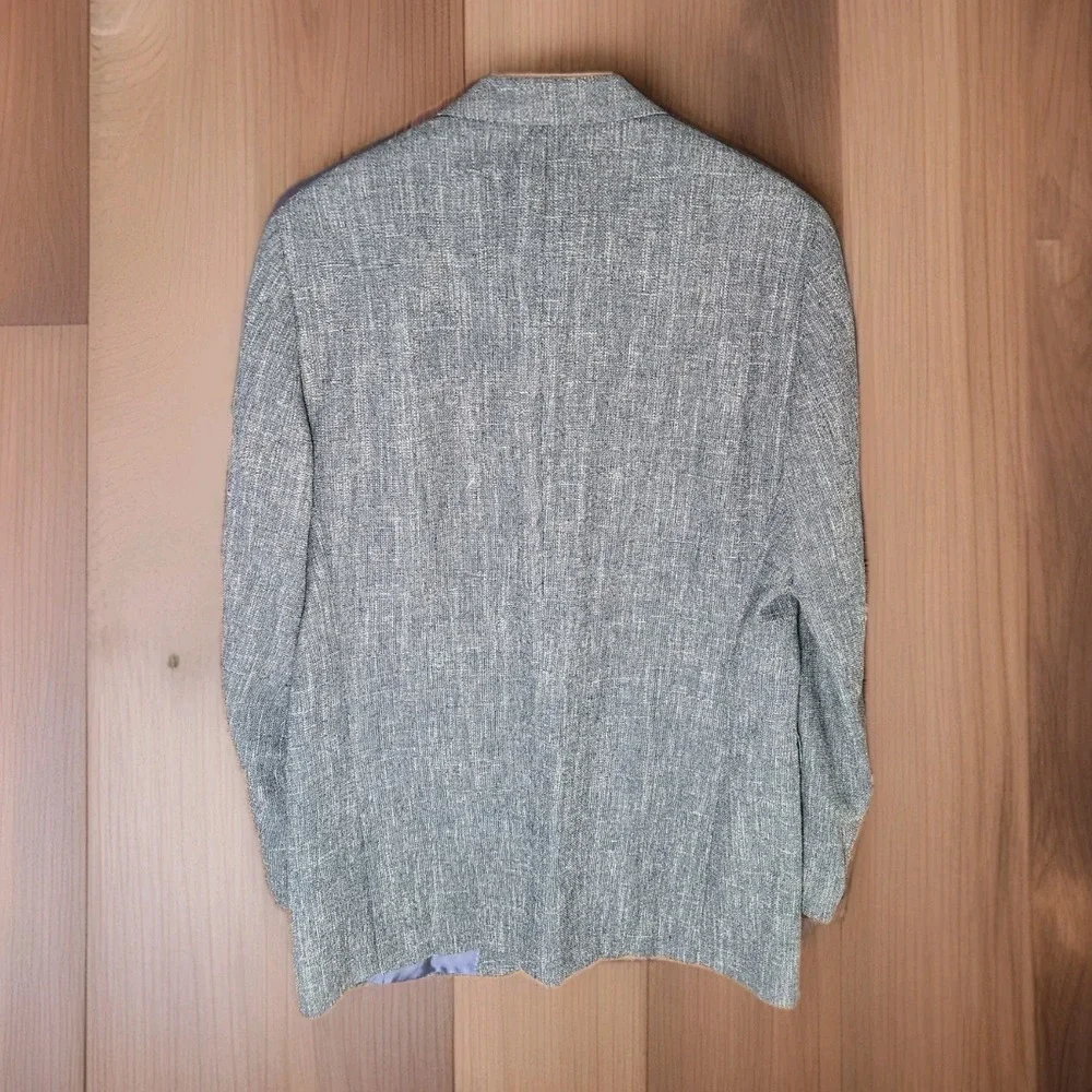 SOR Blazer Jacket Grey Blue Wool Blend Mens 44 L‎ Designer Sport Coat